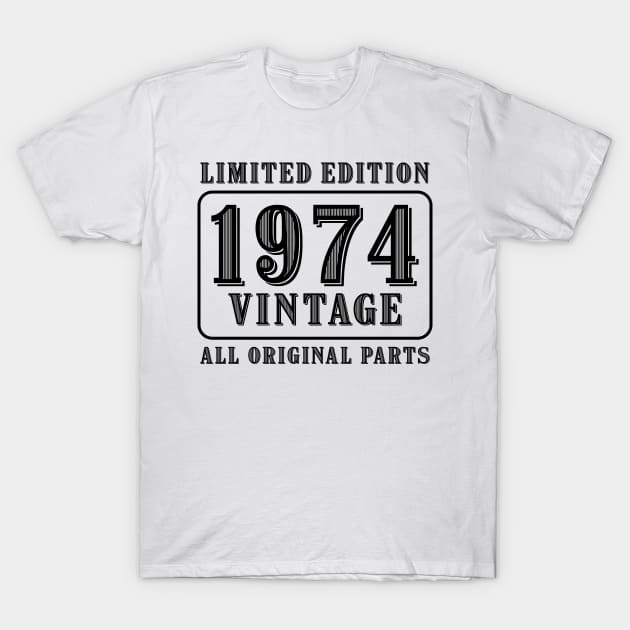 All original parts vintage 1974 limited edition birthday T-Shirt by colorsplash